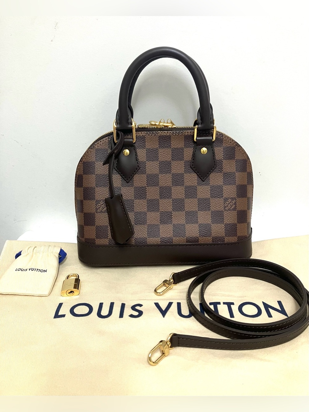 Louis Vuitton Damier Ebene Alma BB Satchel - Brown